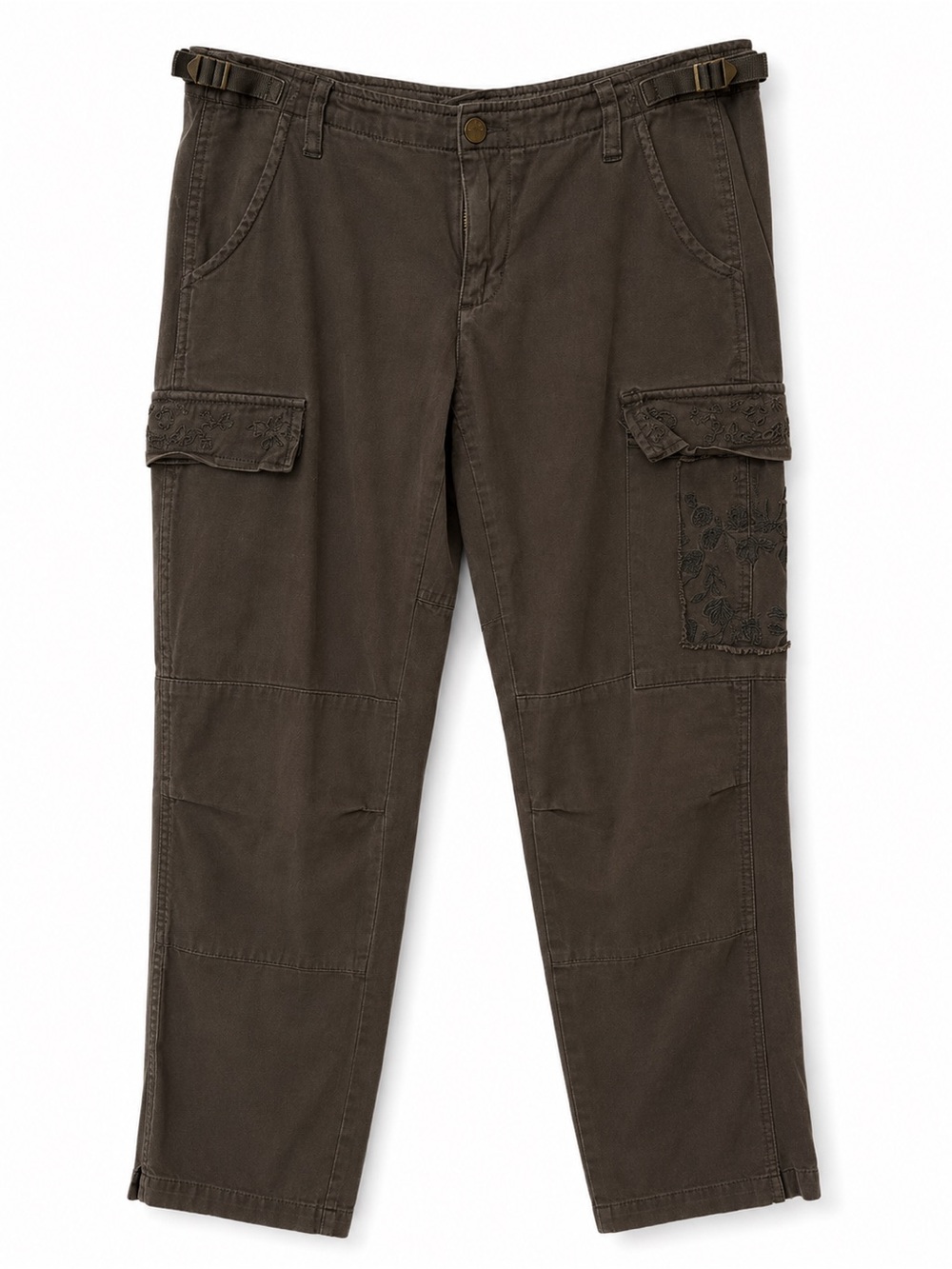 Da-Nang Embroidered Utility Cargo Pants | Y2K Military Boho Style